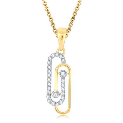 Senco Gold Duet Glow Diamond Pendant (1.6 gram / 0.18 Ct / HI-SI / 18K Yellow Gold)