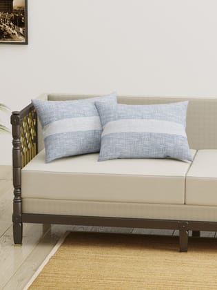 Set of 2 Cotton Rectangle Cushion Covers - 12X20 inches-12X20 inches / Rectangle