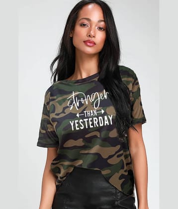 Leotude Women Cotton Printed Regular Fit Round Neck T-Shirt ( Multi Color )