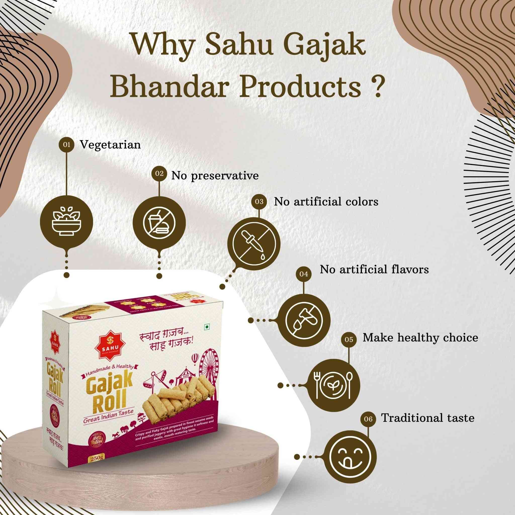 Roll Gajak 250 Gram by Sahu Gajak Bhandar