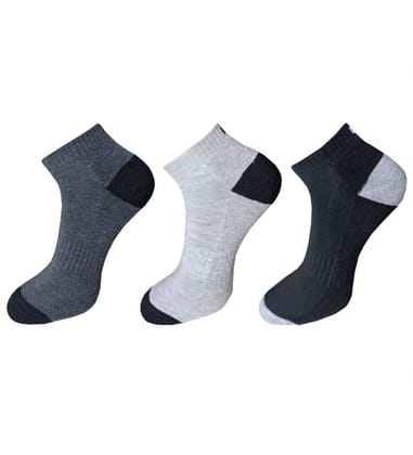 3_Pair Set Unisex Casual Cotton Solid Ankle Length Socks (Multicolor)-PID54080