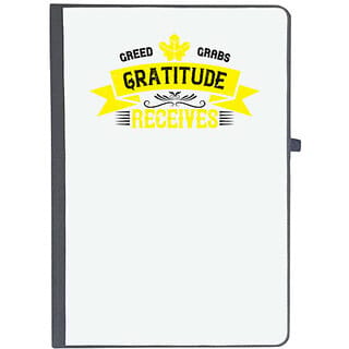 UDNAG Ruled Notebook Diary Thanks Giving, Greed grabs, Gratitude receives (A5 80Pages 80GSM)