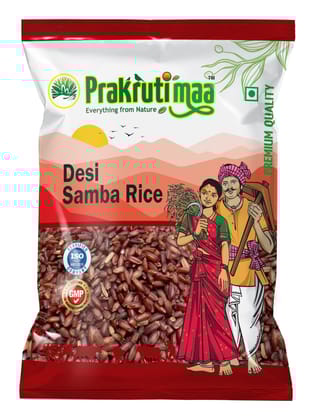 Prakrutimaa Deshi Samba Rice (1Kg) | Traditional Small-Grain Rice