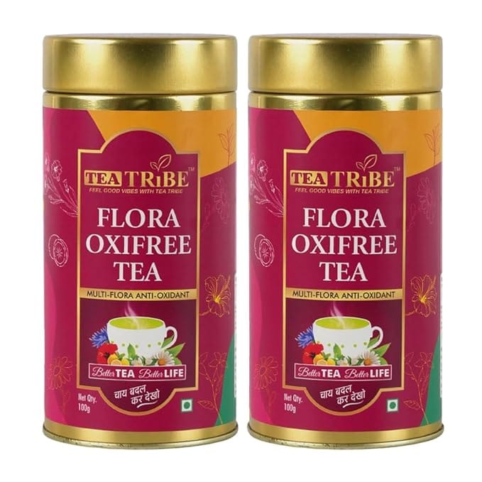 TEA TRIBE Herbal Tea Flora Oxifree Pink Loose Leaf Herbal Blend 100 Gm Floral Ingredient for Hot Infusion and Product Development (Pack of - 2)