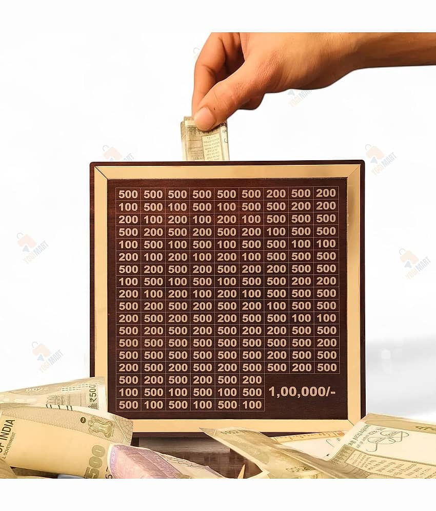 Midastra Engineered Wood Brown Piggy Bank ( Pack of 1 )