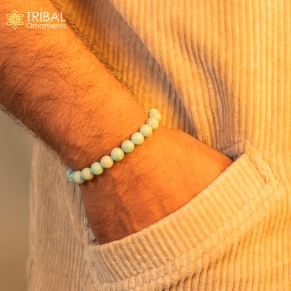 8 MM Morganite natural stone handmade beaded bracelet, customized unisex Jewelry stnbr113