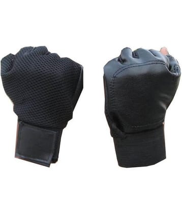 M P Leather Store Black Gym Gloves