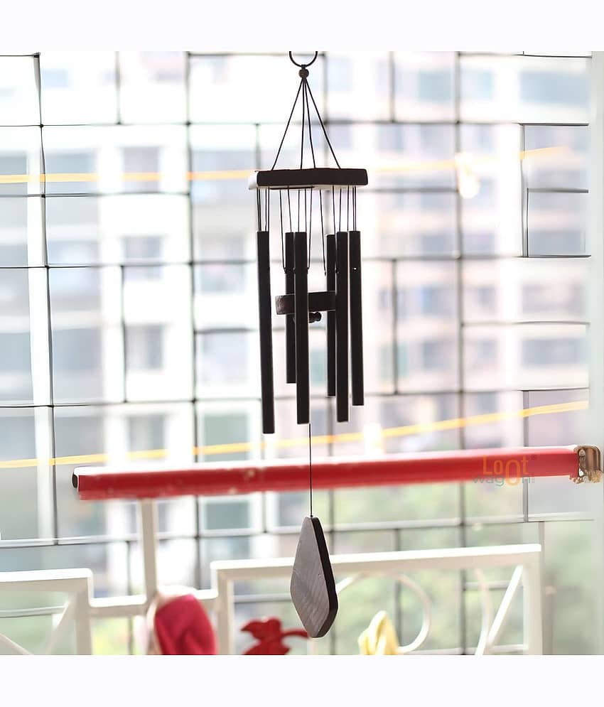 KRAMOX BLACK 7 TUBE WIND Aluminium 7 Rod Indoor Windchime Pack of 1