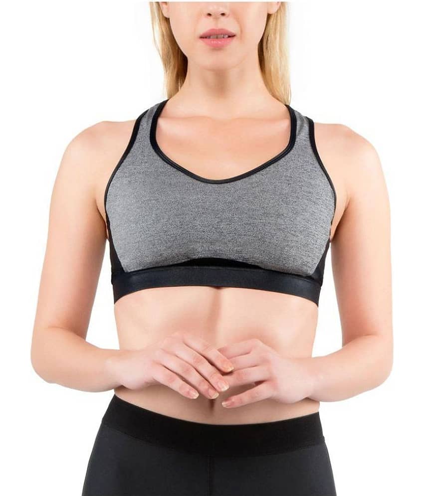 Jukebox Polyester Blend Sports Bras - Black