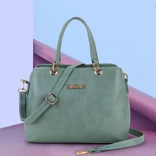 LAIK Premium PU Leather Handbags for Women Crossbody Bags for Women Top Handle Shoulder Bag Trendy Handbag for Women Adjustable Detachable Sling Strap Pista