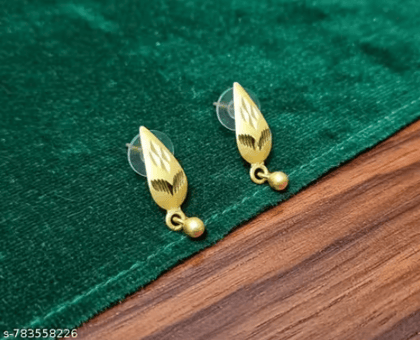Trendy Gold Tone Leaf Drop Stud Earrings for Girls & Women | Party & Casual Wear Trendy Gold Tone Leaf Drop Stud Earrings for Girls & Women | Party & Casual Wear