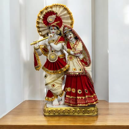 Radha Krishna Marble Idol Statue , H – 66 cm-Composite Marble