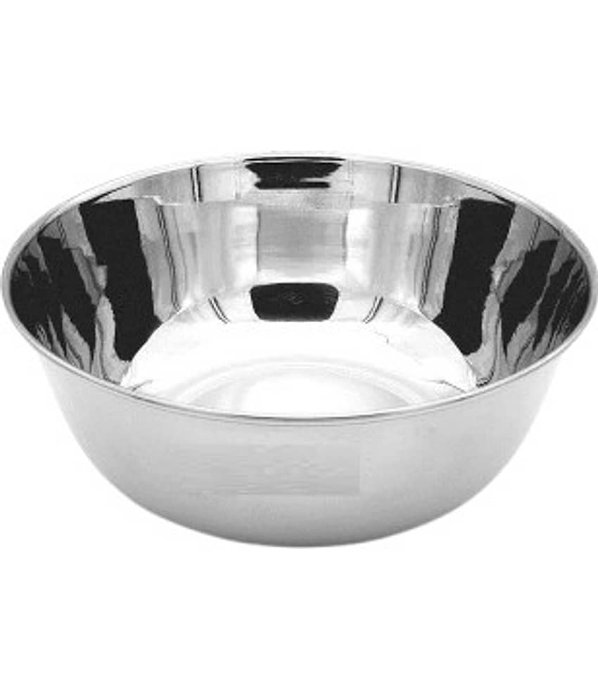 Dynore Stainless Steel Serving Bowl 21.5 cm ( Set of 1 ) Silver
