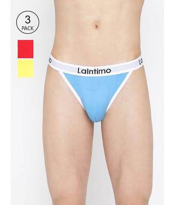 La Intimo Multicolor Cotton Mens Briefs ( Pack of 3 ) - None