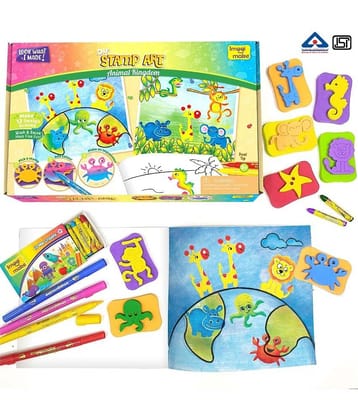 Imagimake Stamp Art - Animal Kingdom - DIY Kids Colouring Book Set - For Boys and Girls 3 Years+ (Stamp Art - Animal Kingdom)