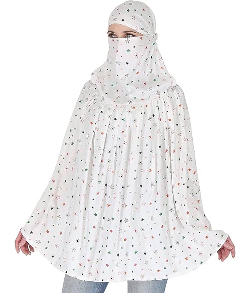 MANDEV White Cotton Blend Women's Scarf ( Pack of 1 )