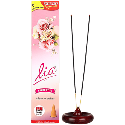 Lia Cycle Prime Rose Incense Stick/Agarbatti -Provides Long-Lasting Fragrance, 90 G (74 Pcs)