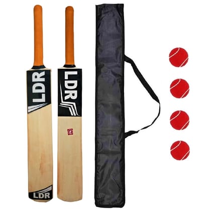 Cricket Bat for Kids (Age 8 to 12 Years) with 4 Tennis Balls and 1 Bat Cover