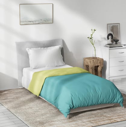 DDECOR - Creme Collection 100% Cotton Plains And Textures Pattern MPOL Single Quilt|152 CM X 229 CM| - Turquoise