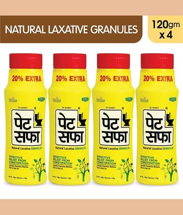 Pet Saffa Natural Laxative Granules 120Gm, Pack of 4 (Helpful In Constipation, Gas, Acidity, Kabz), Ayurvedic Medicine