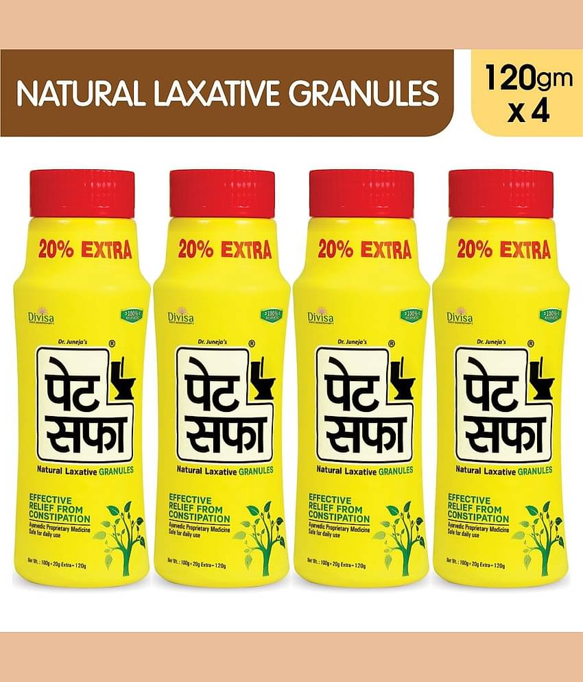 Pet Saffa Natural Laxative Granules 120Gm, Pack of 4 (Helpful In Constipation, Gas, Acidity, Kabz), Ayurvedic Medicine