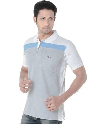 BULLMER Pack of 1 Cotton Blend Regular Fit Colorblock Half Sleeves Men's Polo T Shirt ( Multicolor )