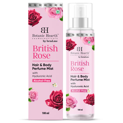 Botanic Hearth British Rose Hair and Body Perfume Mist 100ml Botanic Hearth British Rose Hair and Body Perfume Mist 100ml