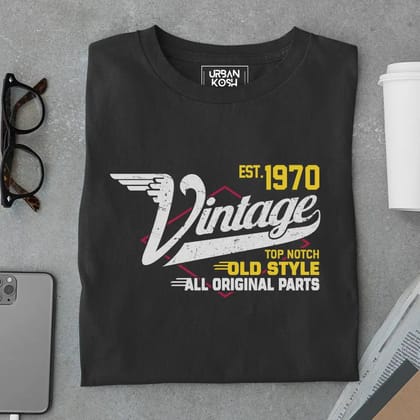 Vintage 1970 Old Style T-Shirt-Black / S