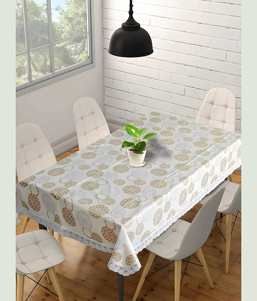CreadCraft Printed PVC 4 Seater Rectangle Table Cover ( 105 x 102 ) cm Pack of 1 Multicolor