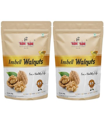 Yum Yum 1kg California Inshell Walnuts Dry Fruits (500g x 2 Pack) Akhrot