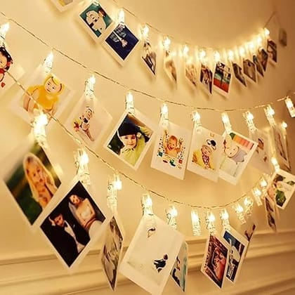 Party Propz Clip Lights for Photos 10 Pc 2m Photo Clips with LED Lights for Home Decoration