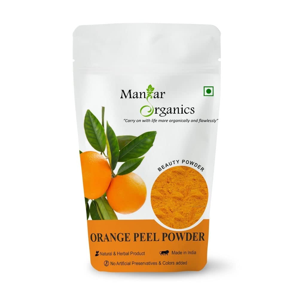 ManHar Organics Orange Peel Powder 100gm| Natural & Pure | Skin Brightening, Anti-Aging, and Acne Treatment | Herbal Beauty Powder