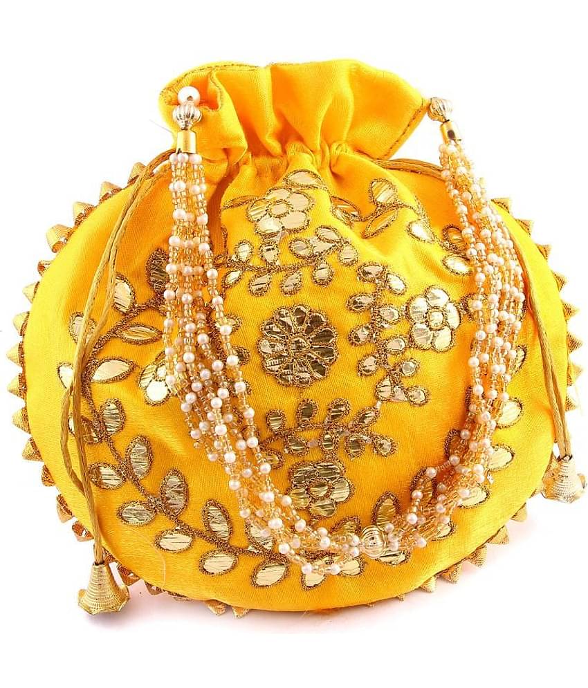 Raj Yellow Silk Potli