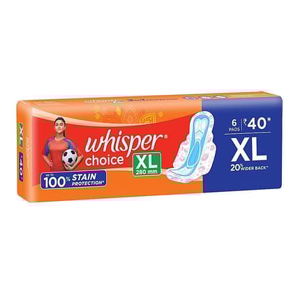 Whisper Choice Extra Long Wings, 6 Pcs