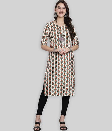 7Threads Crepe Printed Straight Women's Kurti - Multicolor ( Pack of 1 )