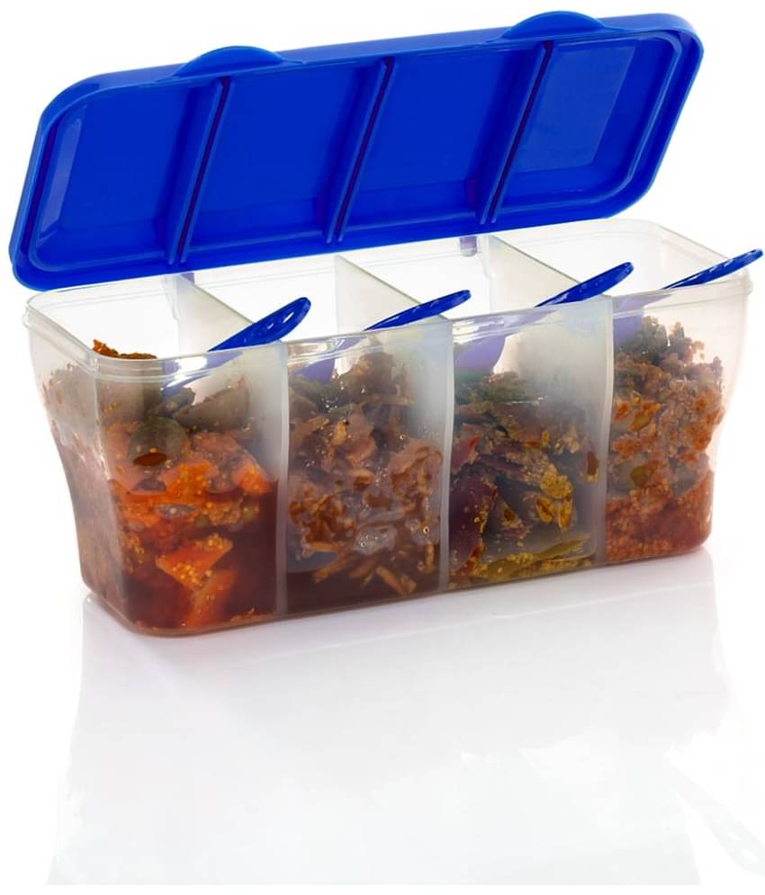 MAGICSPOON Jar PET Blue Spice Container ( Set of 1 )