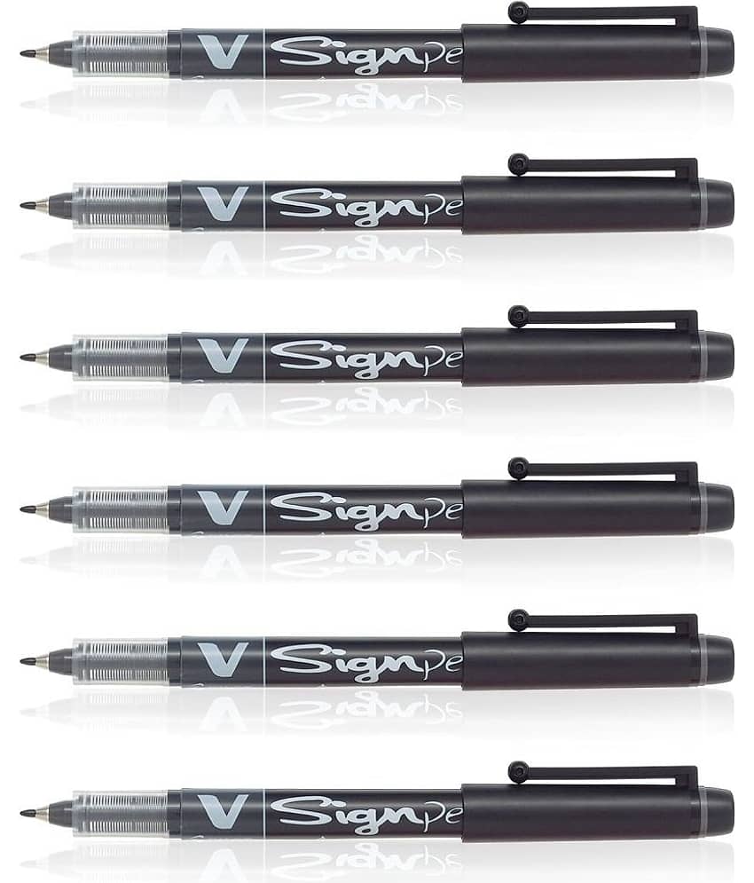 Pilot V Sign Pen Black Pack of 6