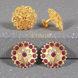 Vivastri Premium Gold Plated Alloy Stud Earrings Combo for Women & Girls Pack of 2