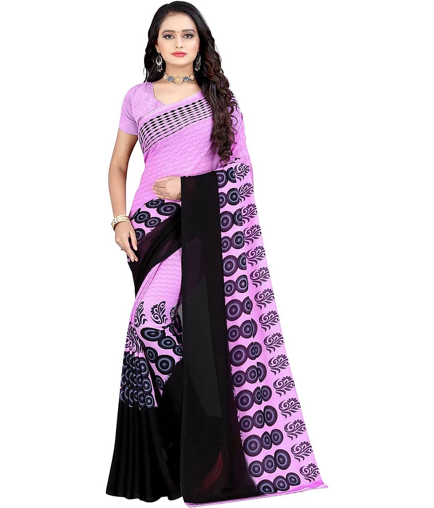 LEELAVATI Georgette Printed Saree With Unstitched Blouse Piece ( Multicolor )