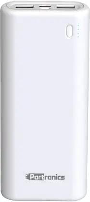 Portronics Indo 20X , 20,000mAh Power Bank with LED Indicator, 2.0A Dual Input (Type C + Micro USB) and Dual USB Output (2.1A + 1.0A) for All Android and iOS Devices (White)