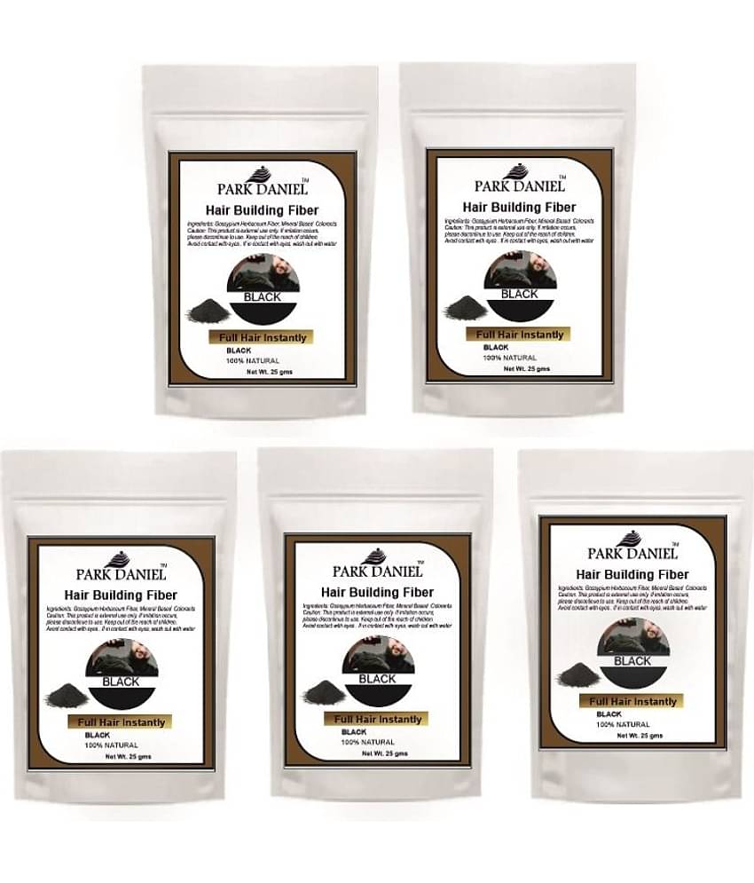Park Daniel Hair Building Fiber Instant Fuller Hair Refill Pack (Black) 25 gm Pack of 5