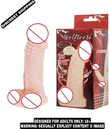 KAMAHOUSE  Baile 5.5 Wolftooth Cyber-skin Penis Sleeve Washable & Reusable Delay & Extra Time Penis Sleeve For Men
