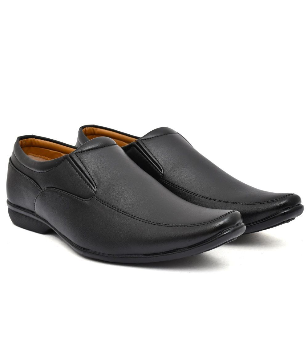 Mens Faux Leather Formal Shoes Size 8 (Black)