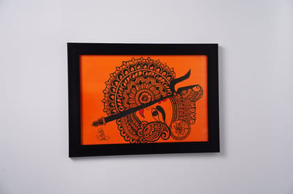 Tisser orange Maa Durga Mandala Art painting frame – Premium Handcrafted Eco-Friendly Product Tisser orange Maa Durga Mandala Art painting frame – Premium Handcrafted Eco-Friendly Product
