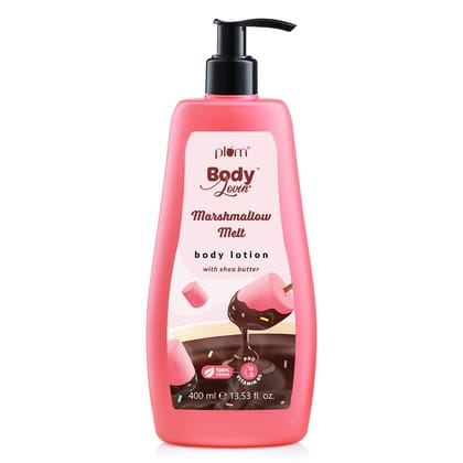 Plum BodyLovin' Marshmallow Melt Body Lotion, Shea Butter & Vitamin B5 For Deep Moisturization, Non-Greasy, Soft & Glowing Skin, For Dry to Very Dry Skin, Cozy Cocoa Marshmallow Fragrance (400 ml) Plum BodyLovin' Marshmallow Melt Body Lotion, Shea Butter