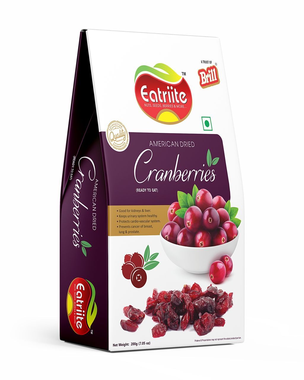 Eatriite Dried Cranberries (Sweetend & Dried American Cranberry), 200 gm