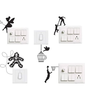 Decorative Switch Board Switch Panel Stickers for Decoration Self Adhesive Sticker (Pack of 5)
