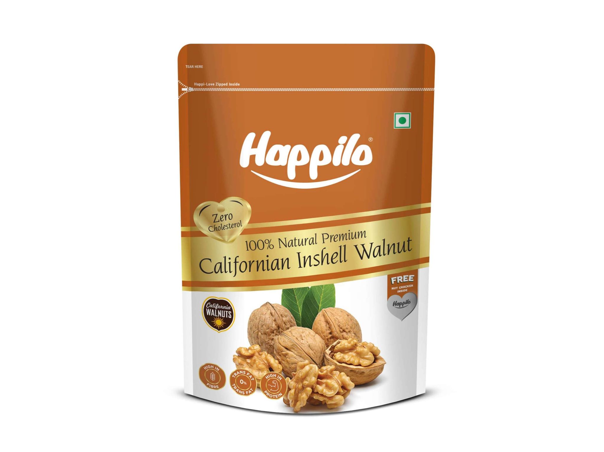 Happilo Premium 100% Natural Californian Inshell Walnut 500g Value Pack