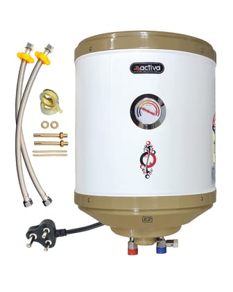 ACTIVA Amazon 25L Storage Water Heater | 2kW ISI Element | Anti-Rust Coated Tank | ABS Body | Adjustable Thermostat | BEE 5 Star Rated | Free Installation Kit | 5 Year Warranty (Ivory) ACTIVA Amazon 25L Storage Water Heater | 2kW ISI Element | Anti-Rust 