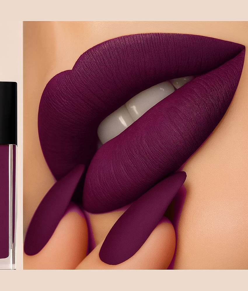 BLUSHIS Purple Matte Smudge Free Liquid Lipstick ( Pack of 1 )